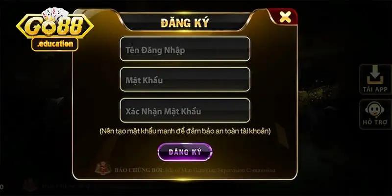 Quy trình đăng ký play Go88 vô cùng đơn giản